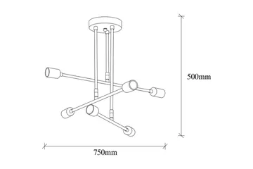 Ljuskrona Pareek Svart - Svart - Products - Belysning - Lampor & belysning inomhus - Taklampa & takbelysning - Takplafond