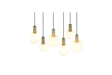 Pendel TRIO Diva 6-del, Mattmässing/vit - 6-del, Mattmässing/vit - Products - Belysning - Lampor & belysning inomhus - Taklampa & takbelysning - Kökslampa & taklampa kök