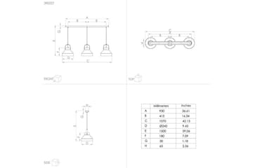 Takpendel Eglo Estepona Grå med 3 Lampor - Products - Belysning - Lampor & belysning inomhus - Taklampa & takbelysning - Pendellampa & hänglampa
