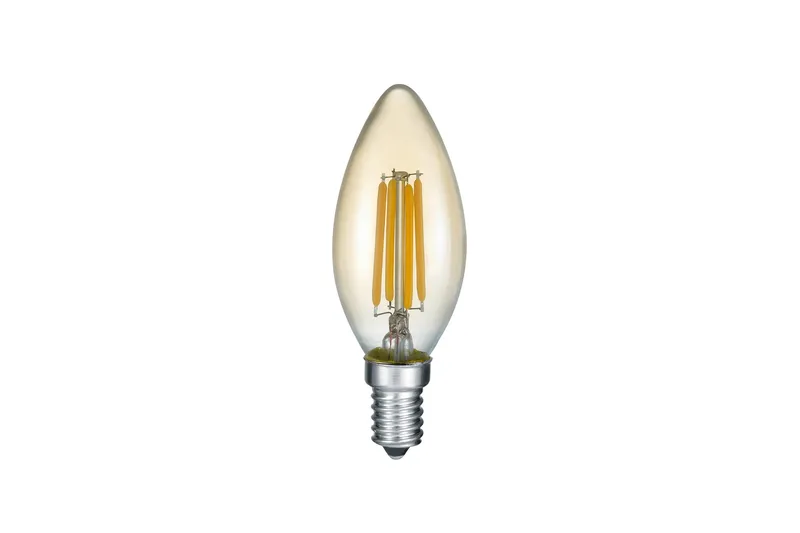 LK LED E14 filament kron 4W 400lm 2700K brun 3-steg, Brun
