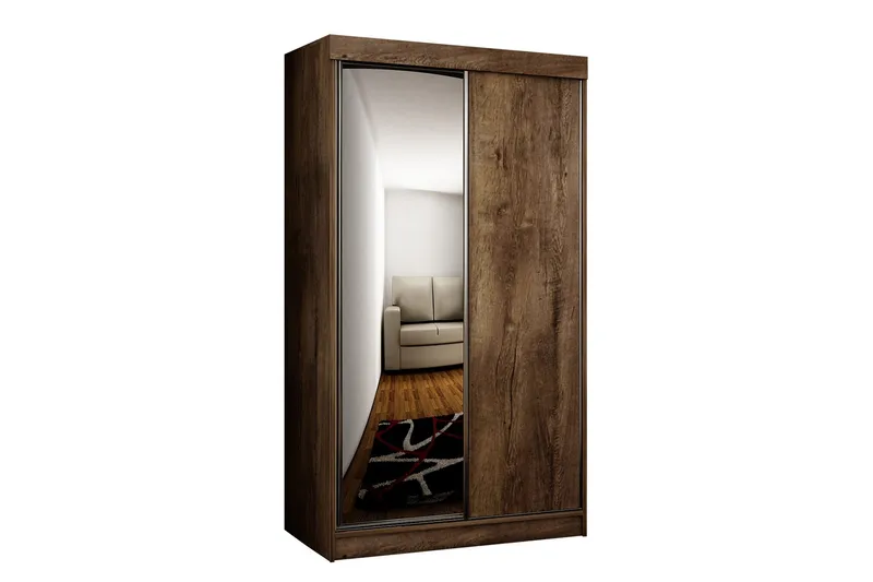 Dunkra Garderob m. Spegel 100x200 cm, Beige