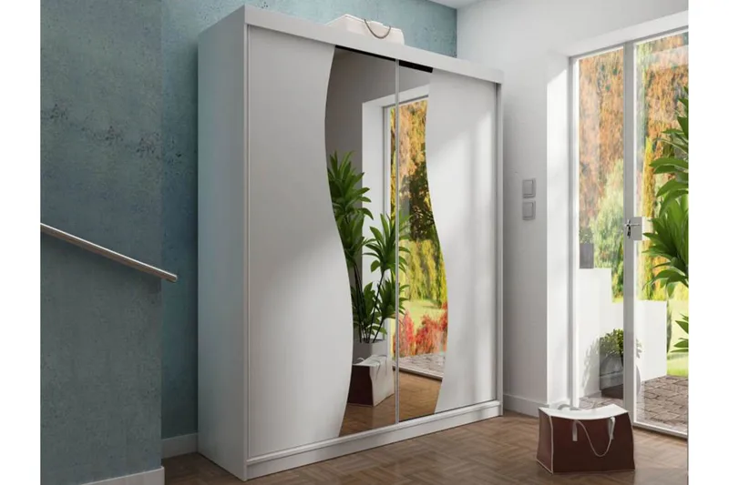 Dunkra Garderob m. Spegel 150x200 cm - Vit - Products - Förvaring - Garderober & garderobssystem