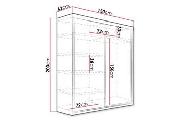 Dunkra Garderob med Spegel LED-belysning RGB 150 cm Båge - Sonomaek - Products - Förvaring - Garderober & garderobssystem