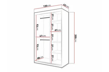 Dunvegan Garderob m. Spegel - Svart - Products - Förvaring - Garderober & garderobssystem