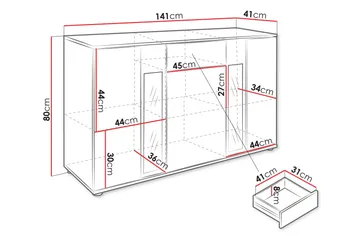 Bunta Skänk 141x41 cm - Brun - Products - Förvaring - Förvaringsmöbler - Sideboard & skänk