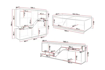 Carbost Möbelset För Vardagsrum White - Products - Förvaring - Förvaringsmöbler - Möbelset för vardagsrum