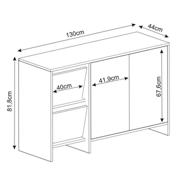 Crala Konsol 130x81,8x44 cm - Svart - Products - Förvaring - Förvaringsmöbler - Sideboard & skänk