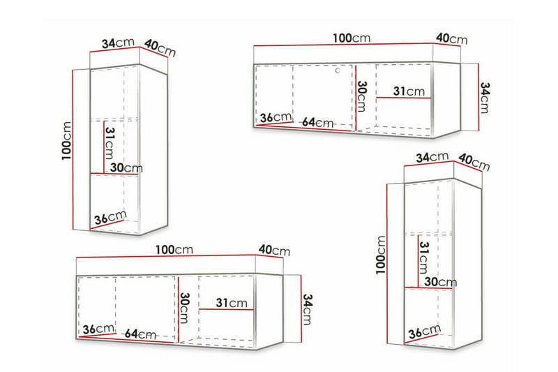 Dunvegan Möbelset För Vardagsrum White - Products - Förvaring - Förvaringsmöbler - Möbelset för vardagsrum