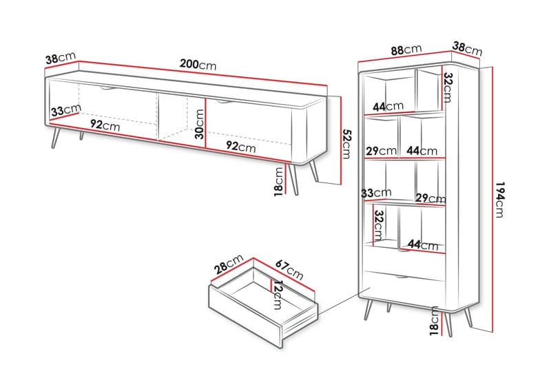 Forba Möbelset För Vardagsrum - Beige - Products - Förvaring - Förvaringsmöbler - Möbelset för vardagsrum
