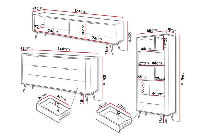 Forba Möbelset För Vardagsrum - Svart - Products - Förvaring - Förvaringsmöbler - Möbelset för vardagsrum