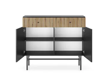 Francisca Byrå 104 cm - Svart/Ek - Products - Förvaring - Förvaringsmöbler - Byrå