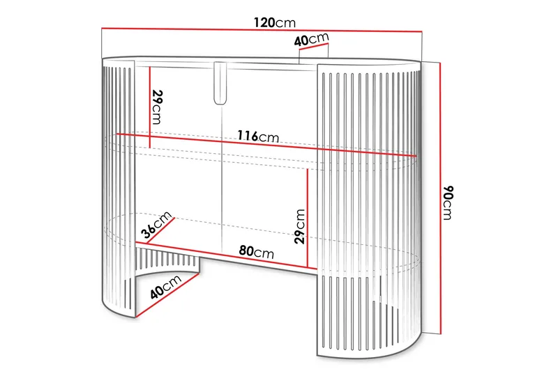 Friend Skänk 120x40 cm - Svart/Beige - Products - Förvaring - Förvaringsmöbler - Sideboard & skänk