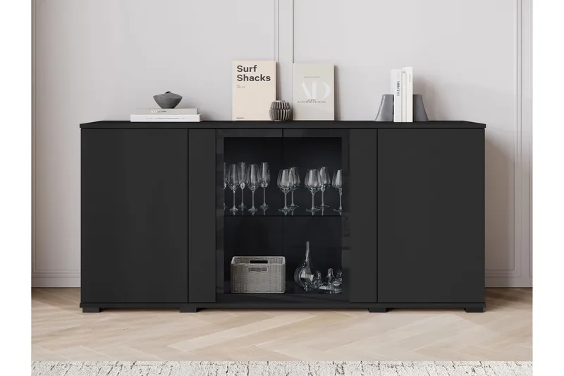 Gamal Skänk 150x40 cm - Svart/Brun - Products - Förvaring - Förvaringsmöbler - Sideboard & skänk