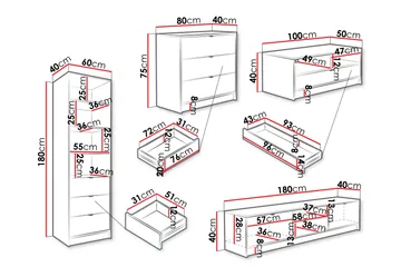 Gudelia Möbelset För Vardagsrum - Svart - Products - Förvaring - Förvaringsmöbler - Möbelset för vardagsrum
