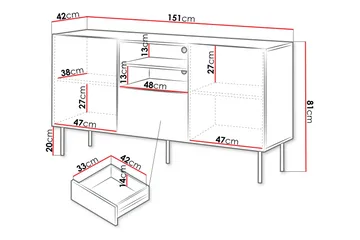 Hammarstrand Byrå 151 cm - Valnöt - Products - Förvaring - Förvaringsmöbler - Byrå