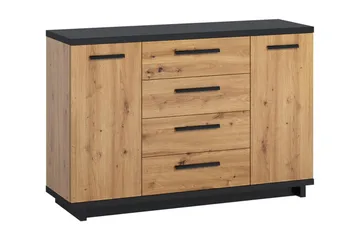 Ines Byrå 40x135 cm - Ek/Svart - Products - Förvaring - Förvaringsmöbler - Byrå