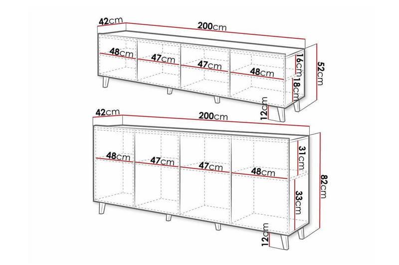 Kintore Möbelset För Vardagsrum Black - Products - Förvaring - Förvaringsmöbler - Möbelset för vardagsrum
