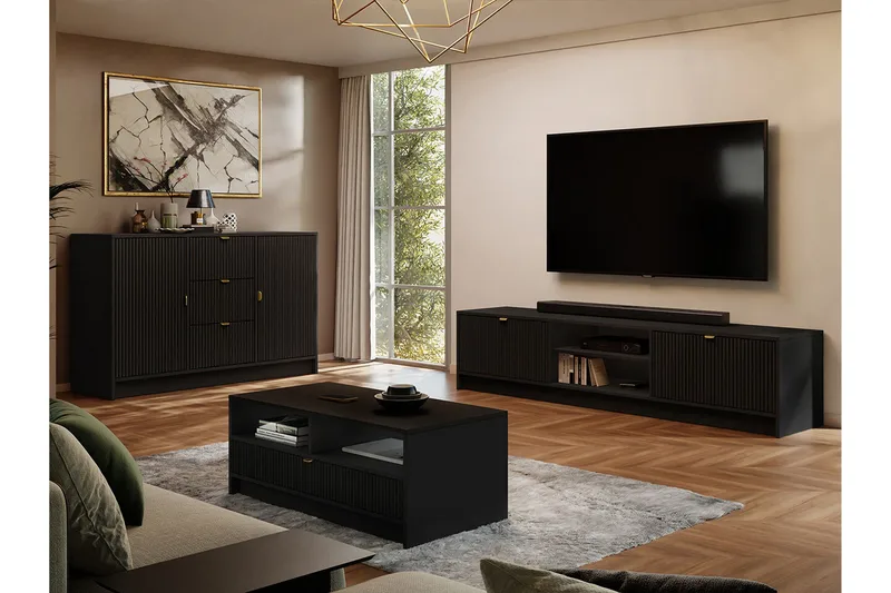 Kintore Möbelset För Vardagsrum - Svart - Products - Förvaring - Förvaringsmöbler - Möbelset för vardagsrum