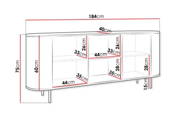 Pantego Skänk 184x40 cm - Products - Förvaring - Förvaringsmöbler - Sideboard & skänk