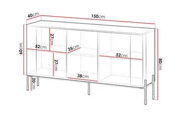 Sherie Skänk 150x40 cm - Vit - Products - Förvaring - Förvaringsmöbler - Sideboard & skänk