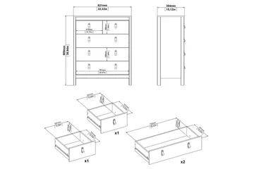 Vallvidera Byrå 5 Lådor 38x82 cm - Svart/Natur - Products - Förvaring - Förvaringsmöbler - Byrå
