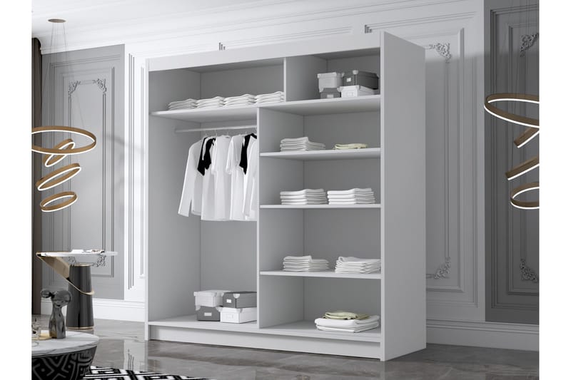 Chavez Garderob 180x215 cm - Vit - Products - Förvaring - Garderober & garderobssystem - Garderobsskåp