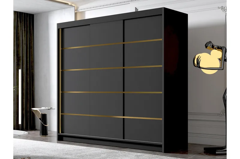 Dianna Garderob 200x215 cm - Svart - Products - Förvaring - Garderober & garderobssystem - Garderobsskåp