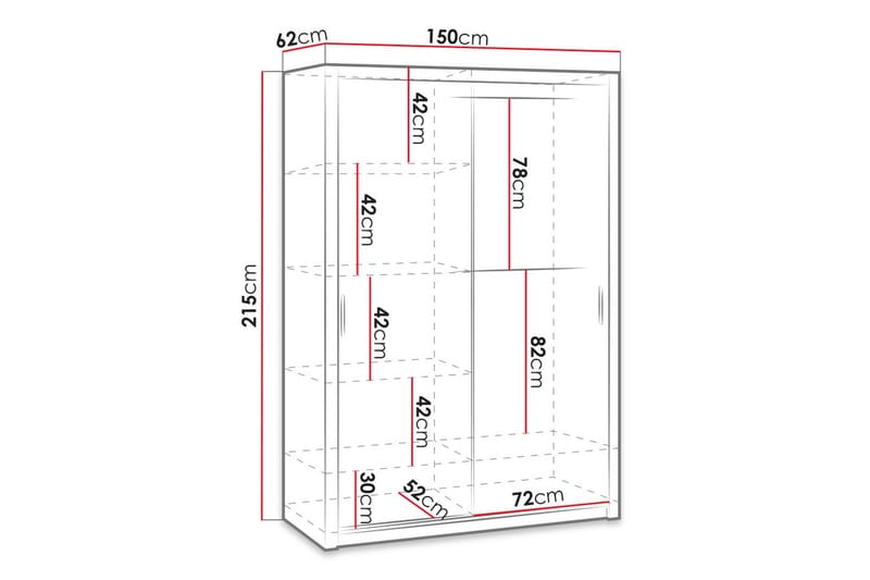 Julissa Garderob 150 cm - Natur - Products - Förvaring - Garderober & garderobssystem - Garderobsskåp