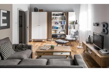 Nature Garderob Vit/Natur - Vit/Trä/natur - Products - Förvaring - Garderober & garderobssystem - Garderobsskåp