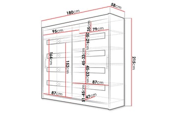 Prag Garderob 180x215 cm - Svart - Products - Förvaring - Garderober & garderobssystem - Garderobsskåp