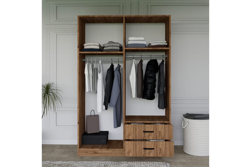 Yaman Garderob 120x180 cm - Brun - Products - Förvaring - Garderober & garderobssystem - Garderobsskåp