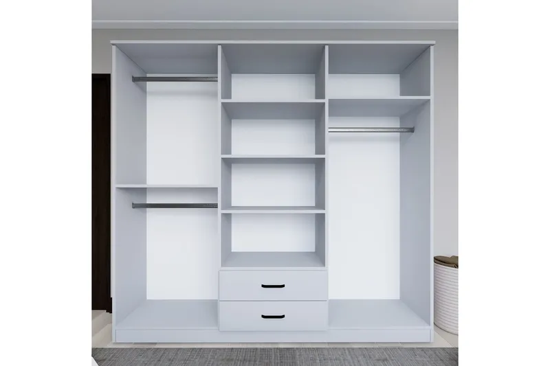 Yaman Garderob 180x190 cm - Mattvit - Products - Förvaring - Garderober & garderobssystem - Garderobsskåp