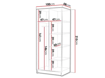 Herrljunga Garderob 100x215 cm - Brun/Guld - Products - Förvaring - Garderober & garderobssystem