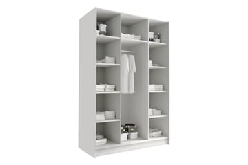 Herrljunga Garderob med Spegel 150 cm - Vit/Guld - Products - Förvaring - Garderober & garderobssystem