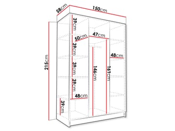 Herrljunga Garderob med Spegel 150x215 cm - Guld/Spegel - Products - Förvaring - Garderober & garderobssystem