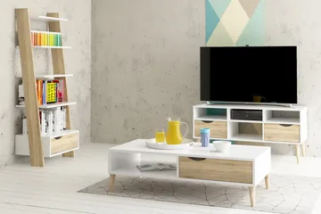 Delta Steghylla 55 cm - Vit/Ek - Products - Förvaring - Hylla - Steghylla & trapphylla