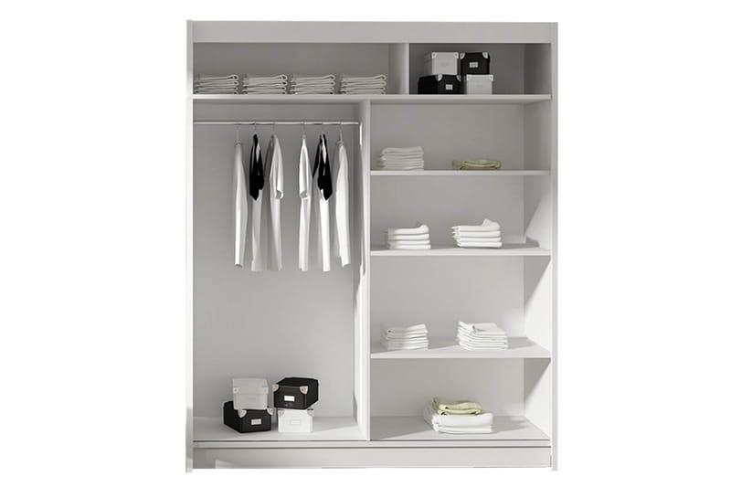 Leila Garderob 150 cm Skjutdörrar Böjd Spegel - Ek/Spegel - Products - Förvaring - Garderober & garderobssystem