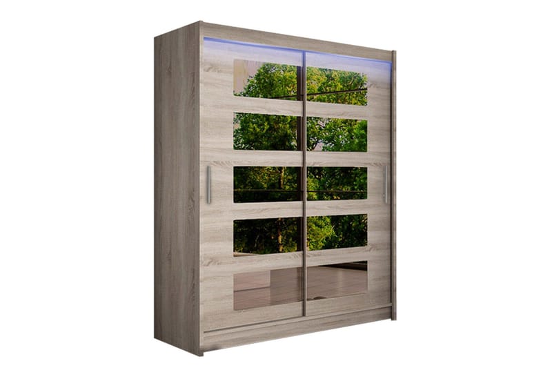 Leila Garderob med Spegel 150x200 cm, Beige