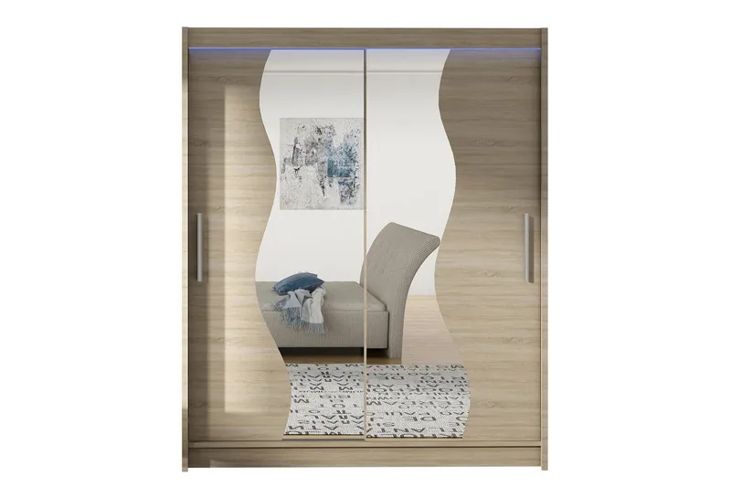 Leila Garderob med Spegel 150x200 cm - Beige - Products - Förvaring - Garderober & garderobssystem