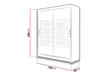 Leila Garderob med Spegel 150x200 cm - Vit - Products - Förvaring - Garderober & garderobssystem