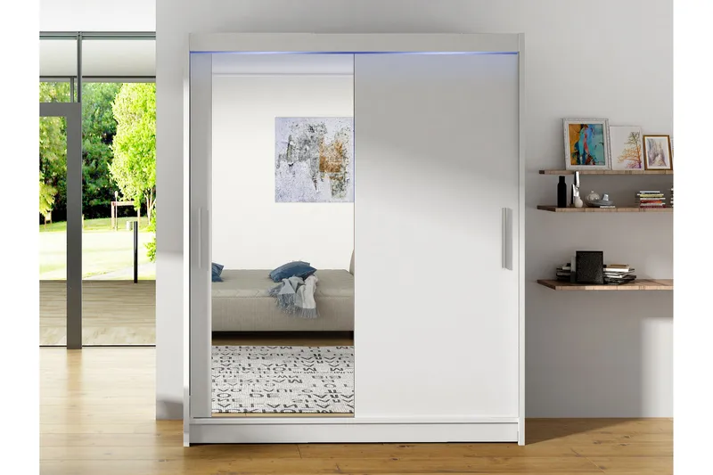 Leila Garderob med Spegel 150x200 cm - Vit - Products - Förvaring - Garderober & garderobssystem