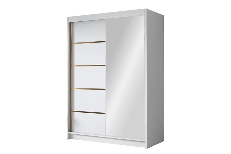 Lungos Garderob med Spegel 120x200 cm, Vit