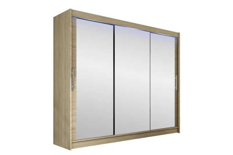 Sia Garderob med Spegel 250x215 cm - Beige - Products - Förvaring - Garderober & garderobssystem