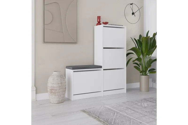 Dude Skoskåp 105 cm, Vit