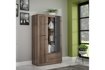 Elhovo Vitrinskåp 41,3 cm djup 93,1 cm bred 158,5 cm hög Mörkt Trä - Brun - Products - Förvaring - Skåp - Vitrinskåp