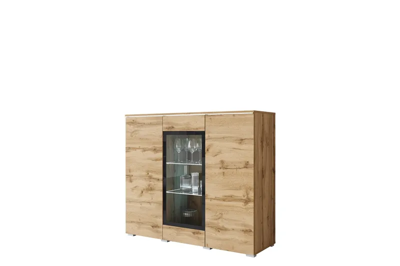 Sherie Vitrinskåp 120x104 cm - Brun - Products - Förvaring - Skåp - Vitrinskåp