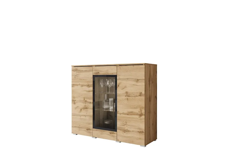 Sherie Vitrinskåp 120x104 cm - Brun - Products - Förvaring - Skåp - Vitrinskåp