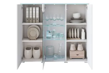 Sherie Vitrinskåp 120x104 cm - Vit - Products - Förvaring - Skåp - Vitrinskåp