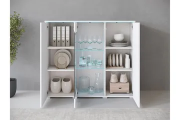 Sherie Vitrinskåp 120x104 cm - Vit/Grå - Products - Förvaring - Skåp - Vitrinskåp