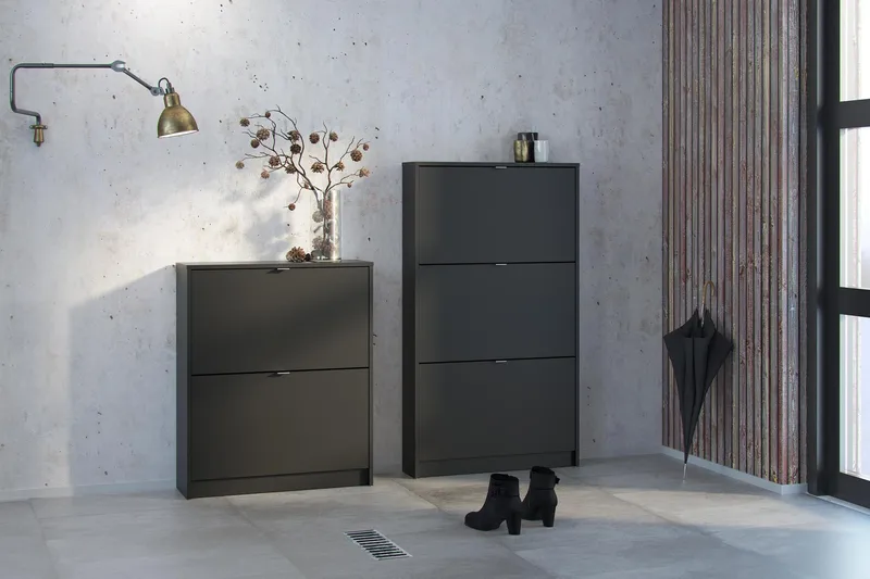 Shoey Skoskåp 3 Fack - Svart - Products - Förvaring - Skåp - Förvaringsskåp